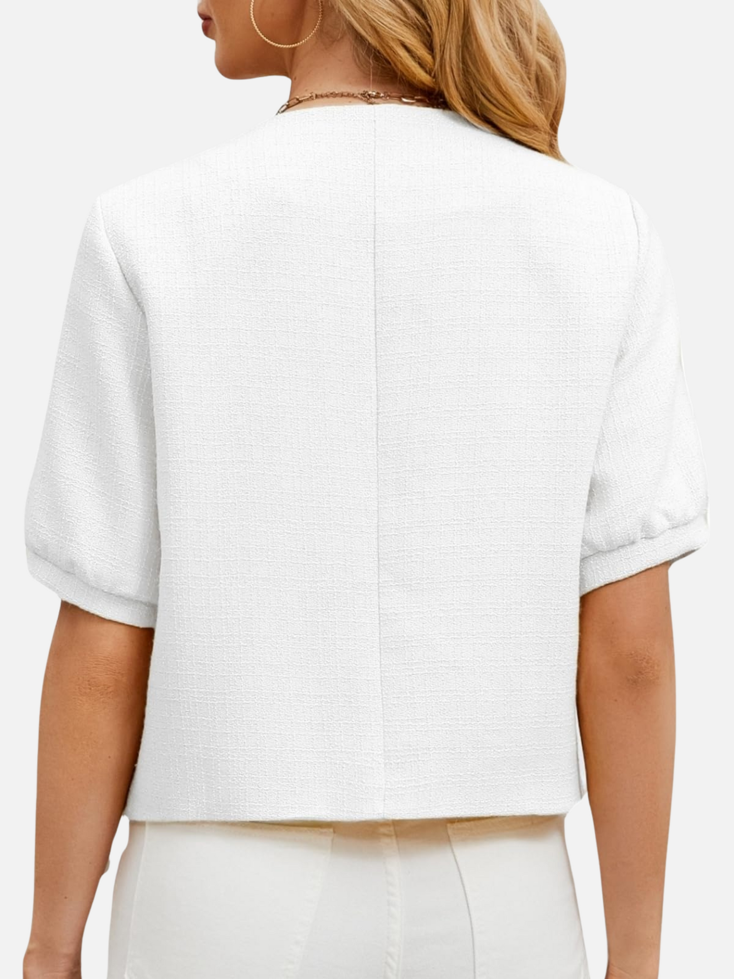 Dames Cropped Blazer Jas Tweed Elegant