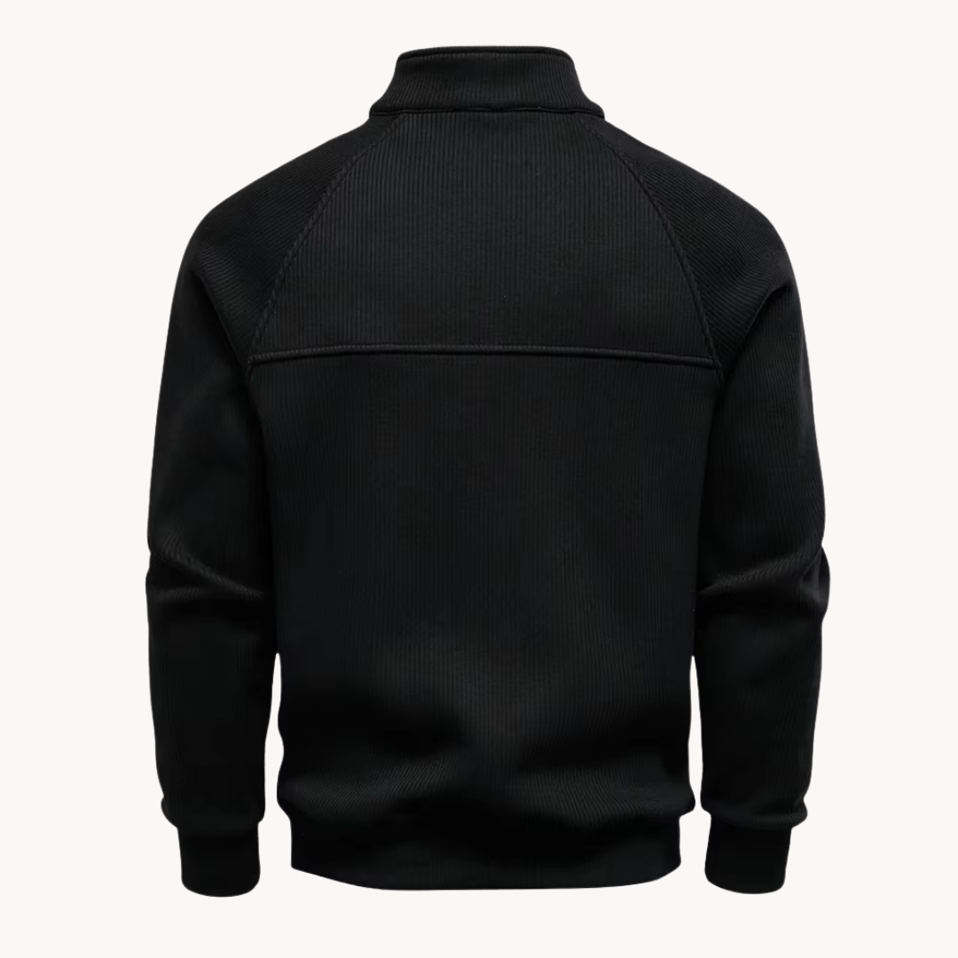 Heren Quarter-Zip Trui van Katoenmix