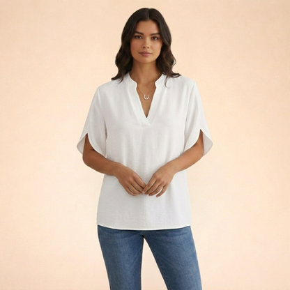 Ngoc | V-hals Blouse met Elegantie en Ultiem Comfort