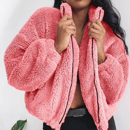 Dames Faux Fur Jas Teddy Stijlvol Warm Bruin