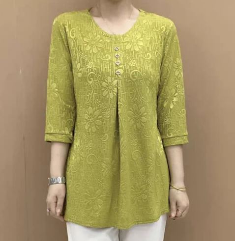 Damesblouse Losse Fit 3/4 Mouwen Modieus