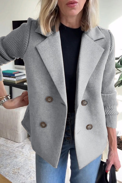 Sasha Casual Blazerjas – Zachte Ribgebreide Dames Blazer