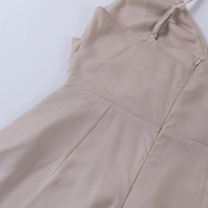 Midi Jurk met Spaghetti Bandjes Zomerjurk Vrouwelijk