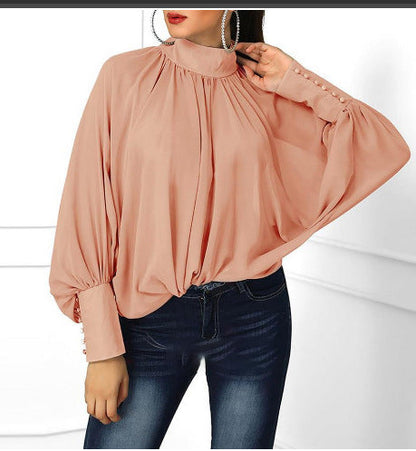 Vrouwelijke Blouse Wijd Mouwen Zomerse Stijl