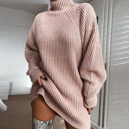 Dames Gebreide Oversized Col Jurk - Mode Vibes