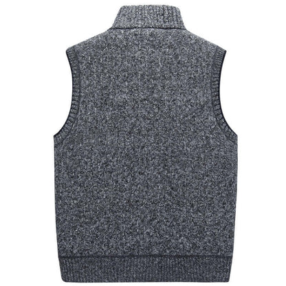 Heren Gebreid Vest met Opstaande Kraag – Stijlvol & Warm