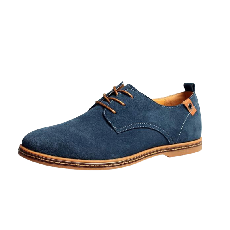 Heren Suède Oxford Veterschoenen met Contrasterende Hak