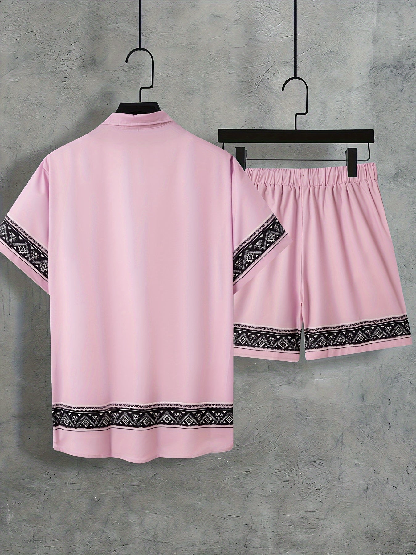 Heren Zomer Set - Tweedelig Casual Shirt en Shorts Boho Stijl