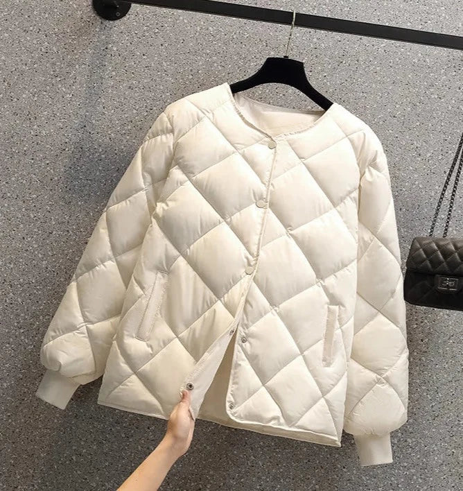 Geruite Katoenen Jas voor Vrouw Warm en Stijlvol - Mode Vibes