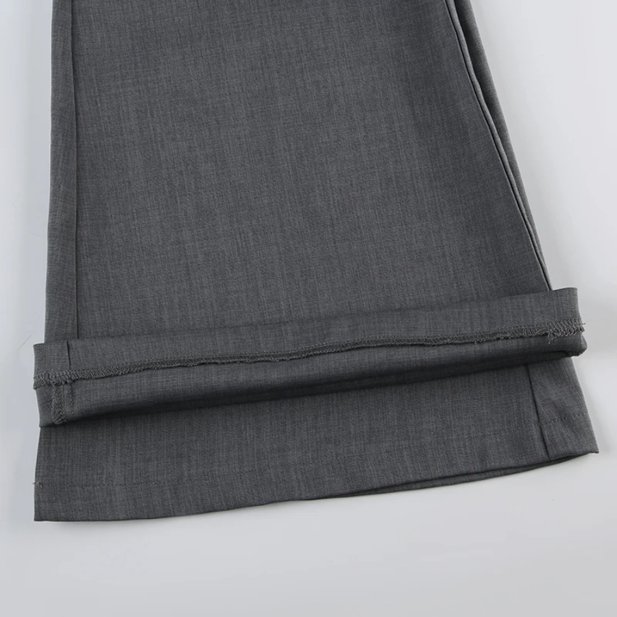 Elegante Broek met Hoge Taille en Uitlopende Pijpen