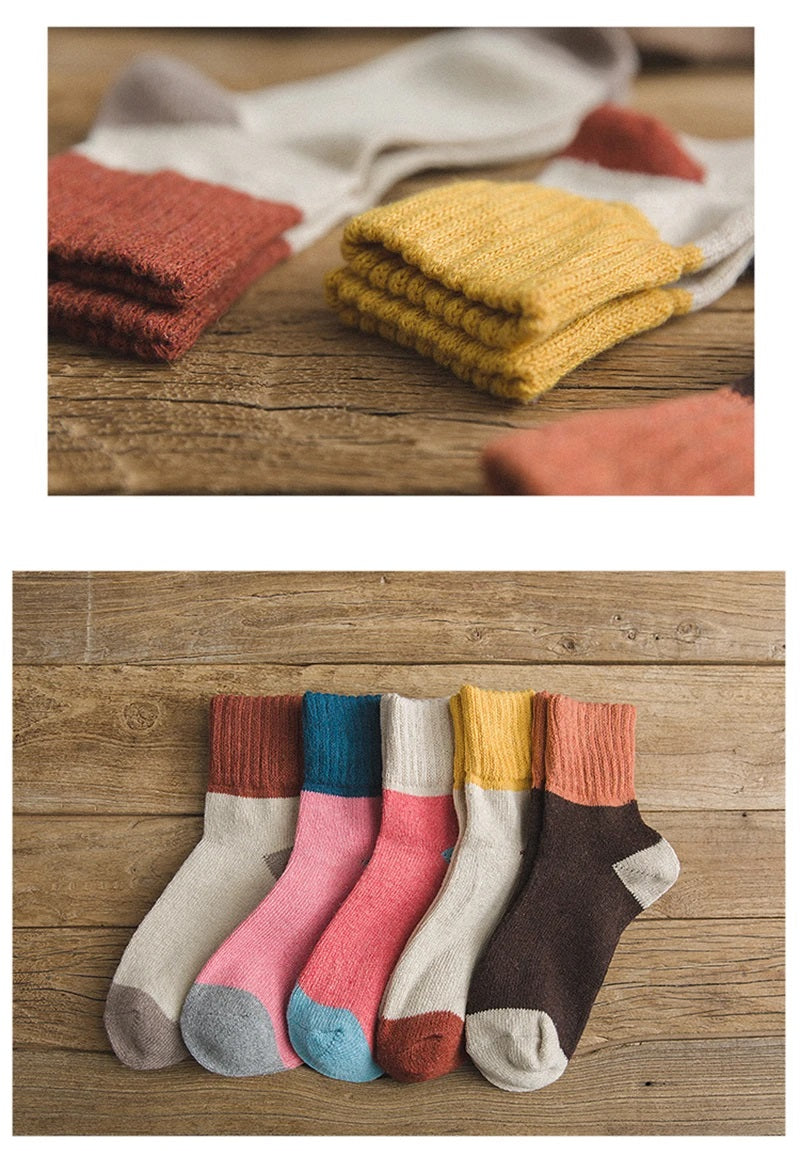 Wintersokken Retro Stijl Warme Wollige Socken