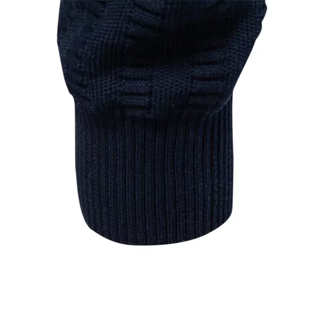 Heren Katoenen Quarter-Zip Trui met Textuur
