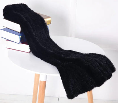 Gebreide Sjaal Warm en Stijlvol Nertsbont Look