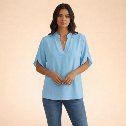 Ngoc | V-hals Blouse met Elegantie en Ultiem Comfort