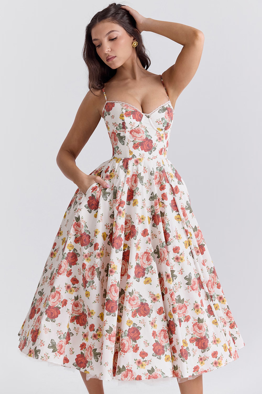 Midi Jurk met Tule Rok Elegante Vrouwelijke Stijl