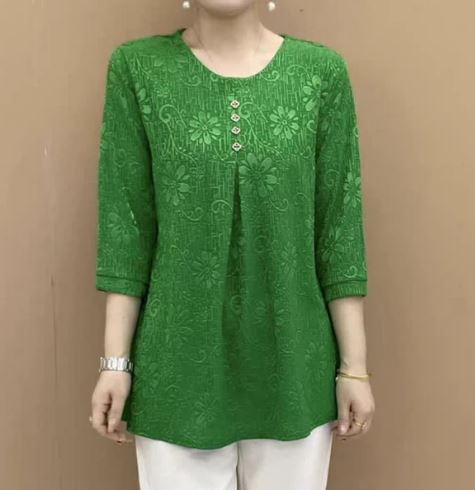 Damesblouse Losse Fit 3/4 Mouwen Modieus - Mode Vibes