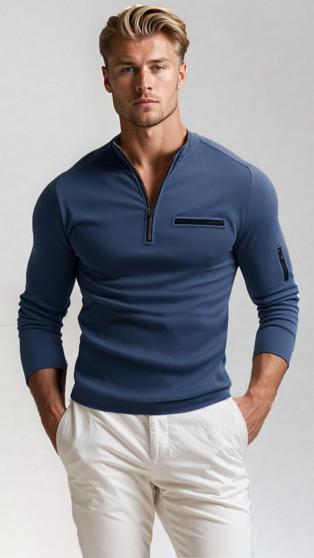 Heren Trui Kwart Rits Stijlvol Design Lorenzo - Mode Vibes