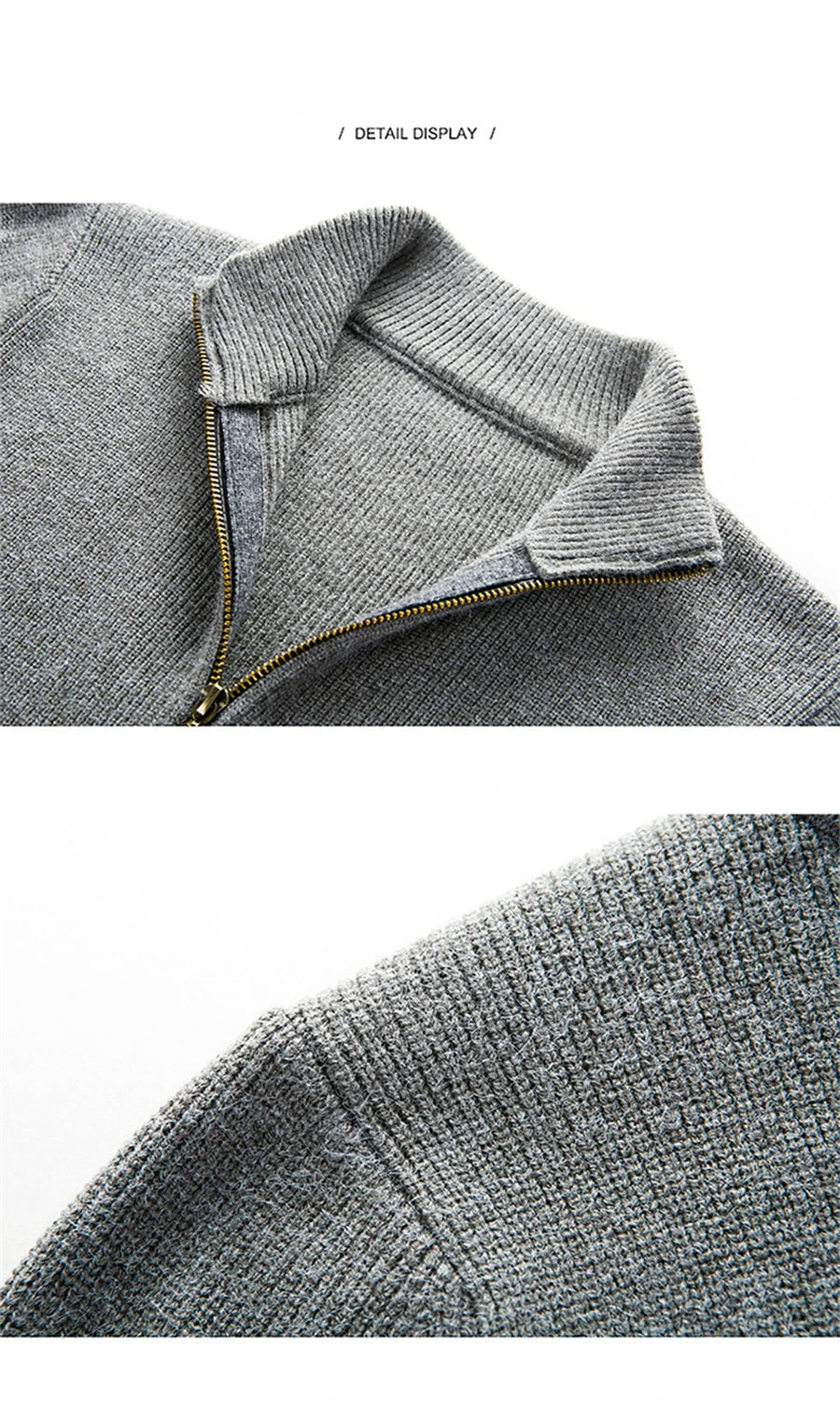 Herense Autumn Vest - Donkere Slimfit Trui Vest met Rits