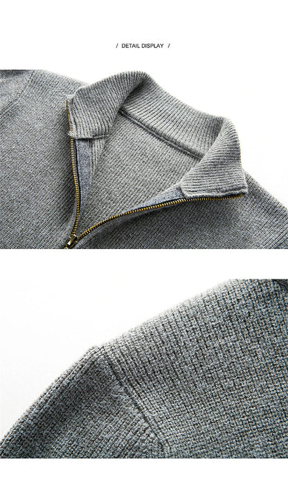 Herense Autumn Vest - Donkere Slimfit Trui Vest met Rits
