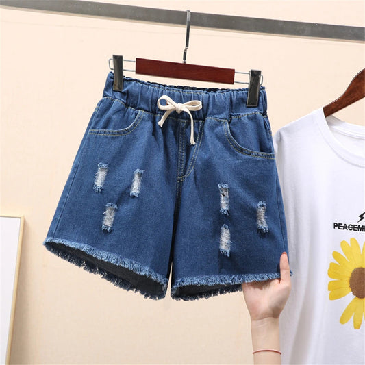 Plus Size Jeans Short Casual Stijlvol Zomerbroek - Mode Vibes