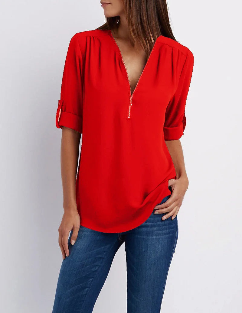 Plus-Size Blouse Casual Stijlvol voor Vrouw