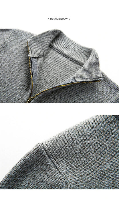 Vest Heren Autumn Knit Vest Slimfit Met Ritssluiting
