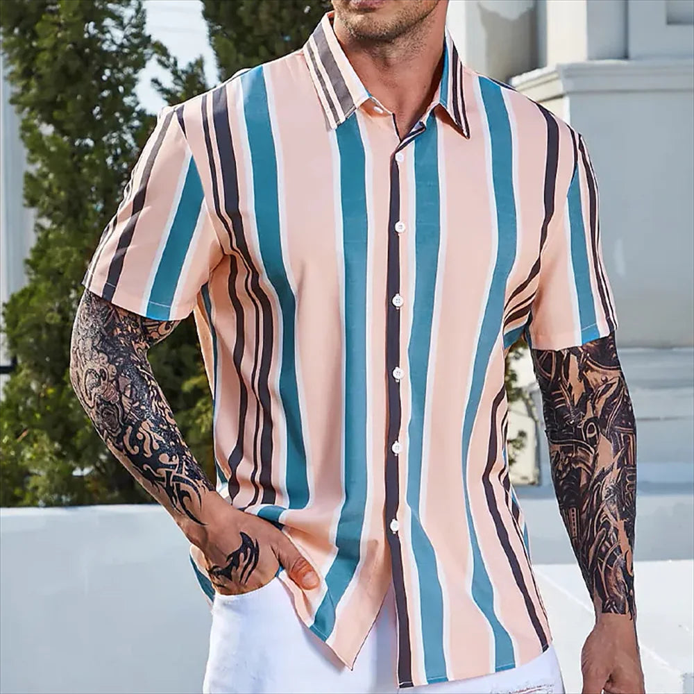 Gestreepte Casual T-Shirt voor Mannen