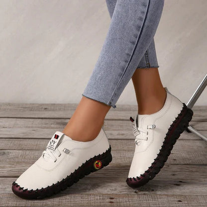Dames Loafer Comfortabel Plat Leer
