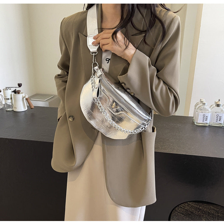 Dames Crossbody Tas met Ketting Detail Hippe Stijl