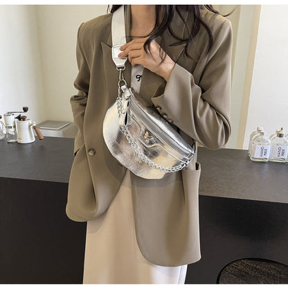 Dames Crossbody Tas met Ketting Detail Hippe Stijl