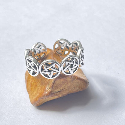 Pentagram Ring Zilver Tibetaanse Stijl Symbolisch