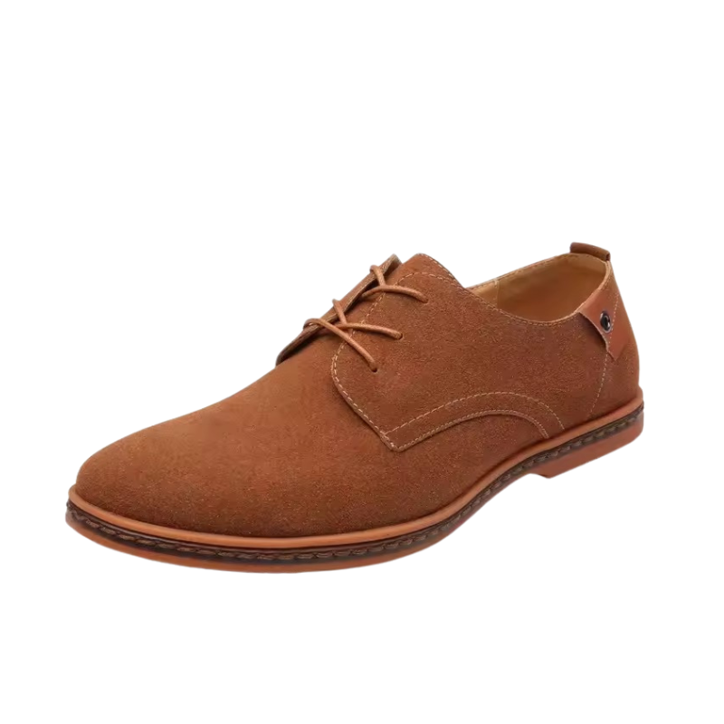 Heren Suède Oxford Veterschoenen met Contrasterende Hak
