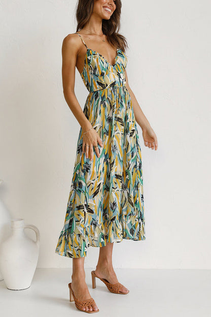 Midi Jurk Veelkleurig Vrouwen Jurk Zomerjurk