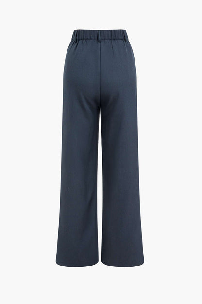 Dames Blazer en Wijde Broek Set Modern Stijl
