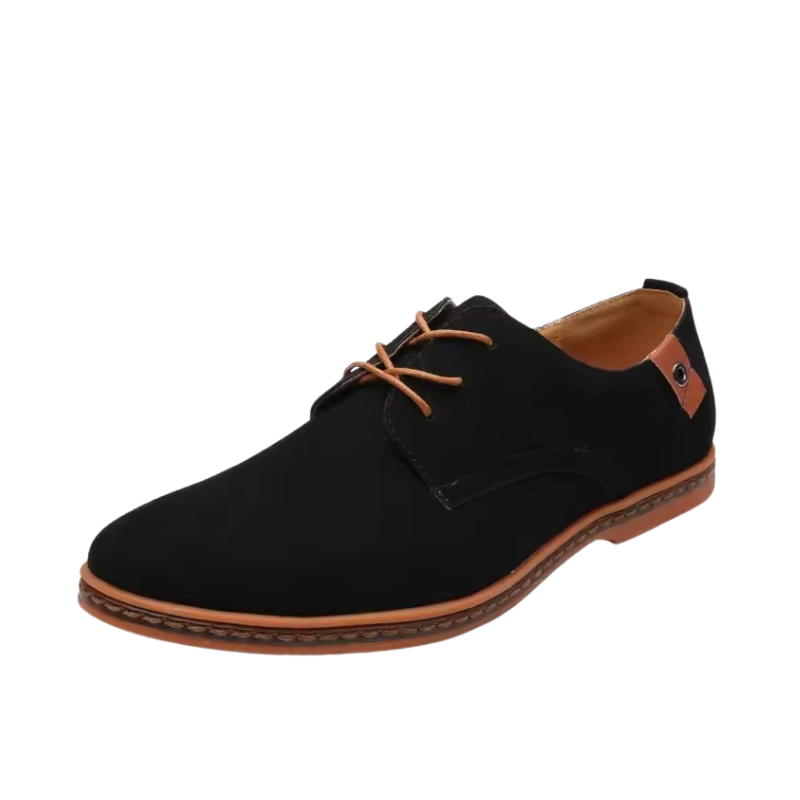 Heren Suède Oxford Veterschoenen met Contrasterende Hak