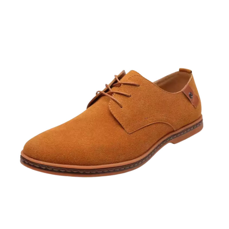 Heren Suède Oxford Veterschoenen met Contrasterende Hak