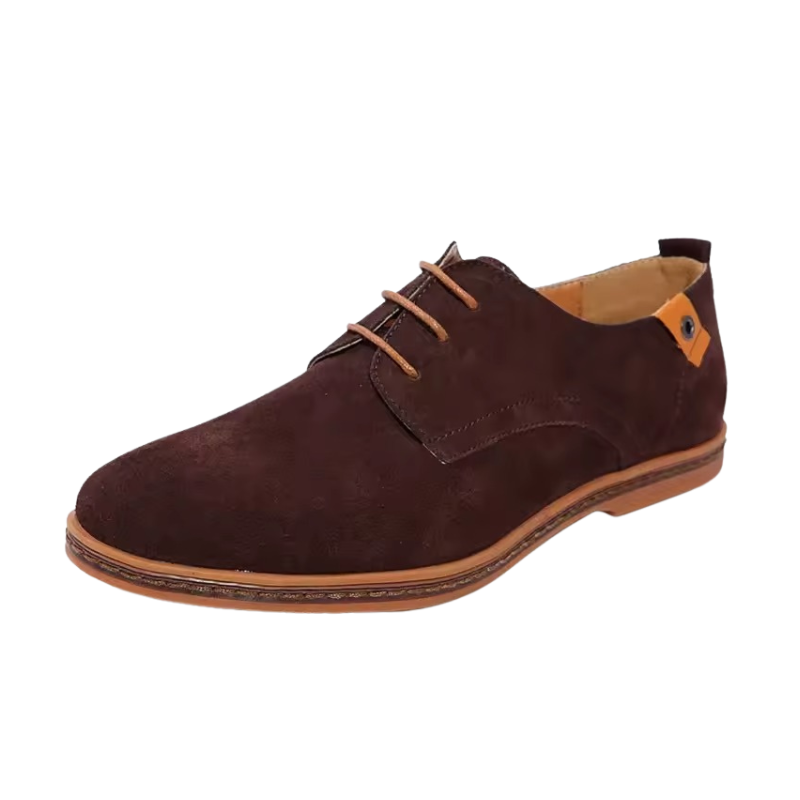 Heren Suède Oxford Veterschoenen met Contrasterende Hak