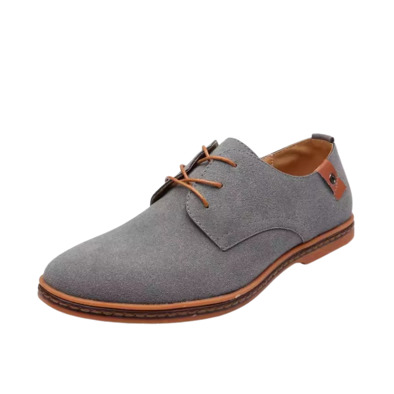 Heren Suède Oxford Veterschoenen met Contrasterende Hak