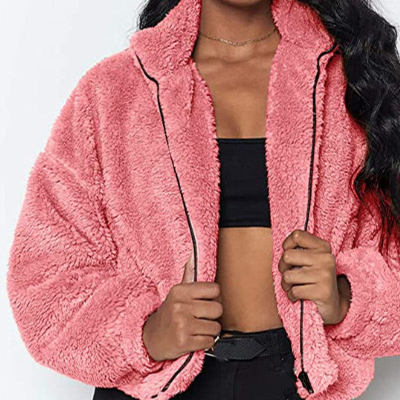 Dames Faux Fur Jas Teddy Stijlvol Warm Bruin
