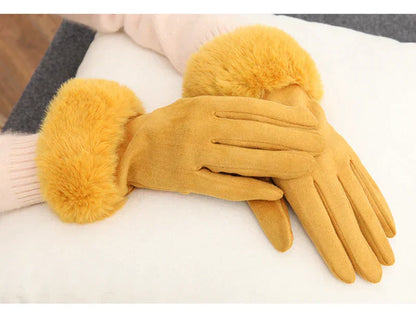 Suède Handschoenen met Nepbont Velvet Stijl