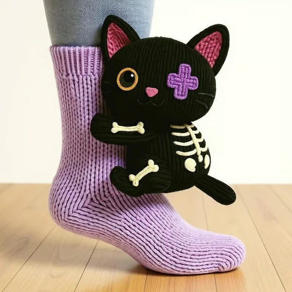 Dames Gebreide 3D Dierensokken voor Binnen