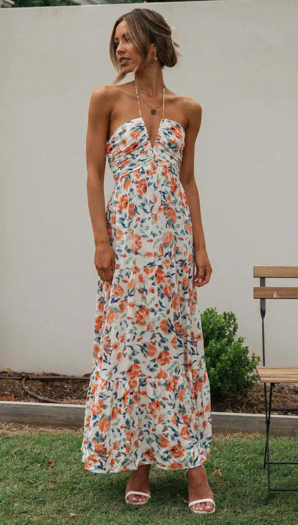 Fleurige Maxi Jurk voor Vrouw Stijlvol en Comfortabel