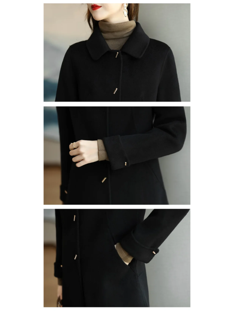 Dames Klassieke Petite Trenchcoat met Puntkraag – Ideaal voor Herfst en Winter