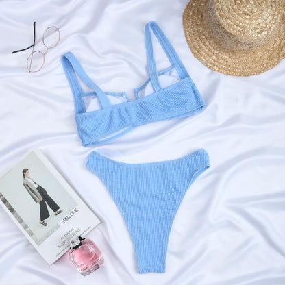 Haven Bikini Geribbeld Stijlvol Zwart