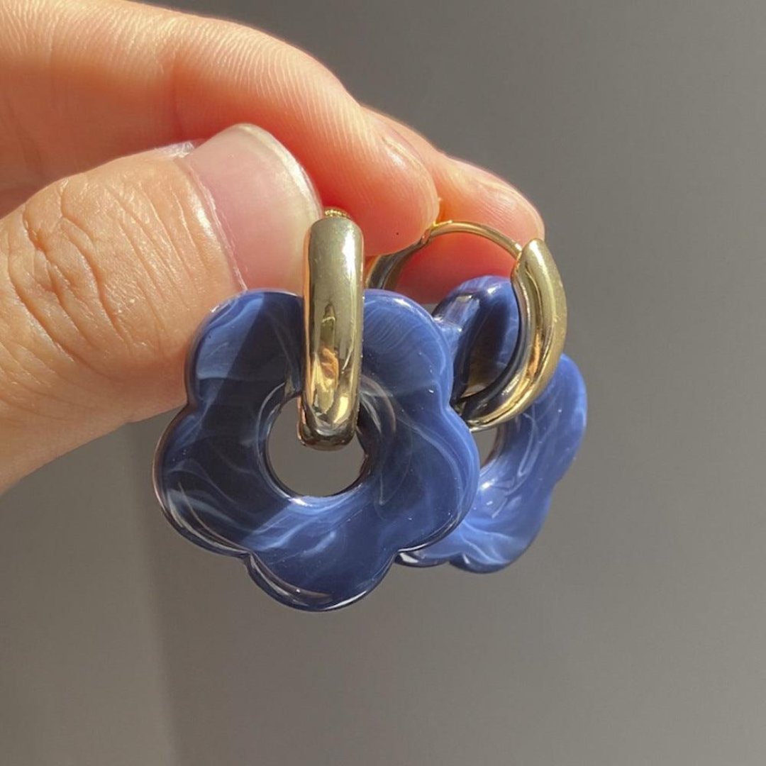 Gouden Oorbellen met Bloemen Valeria Verguld
