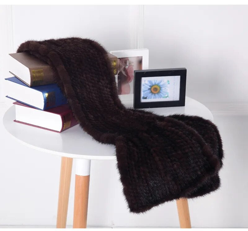 Gebreide Sjaal Warm en Stijlvol Nertsbont Look