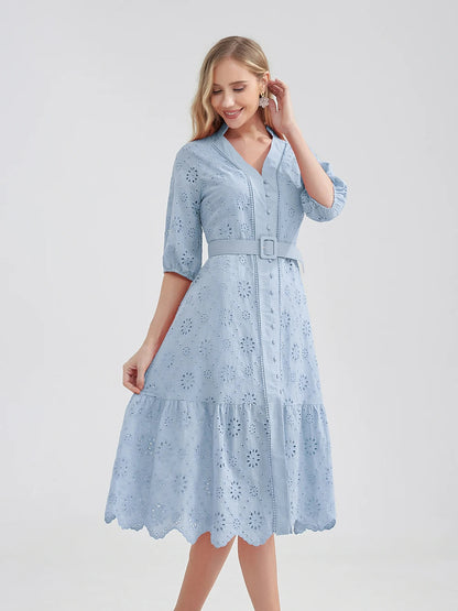 Zomerjurk Vrouw Evi Stijlvol Casual Jurkje