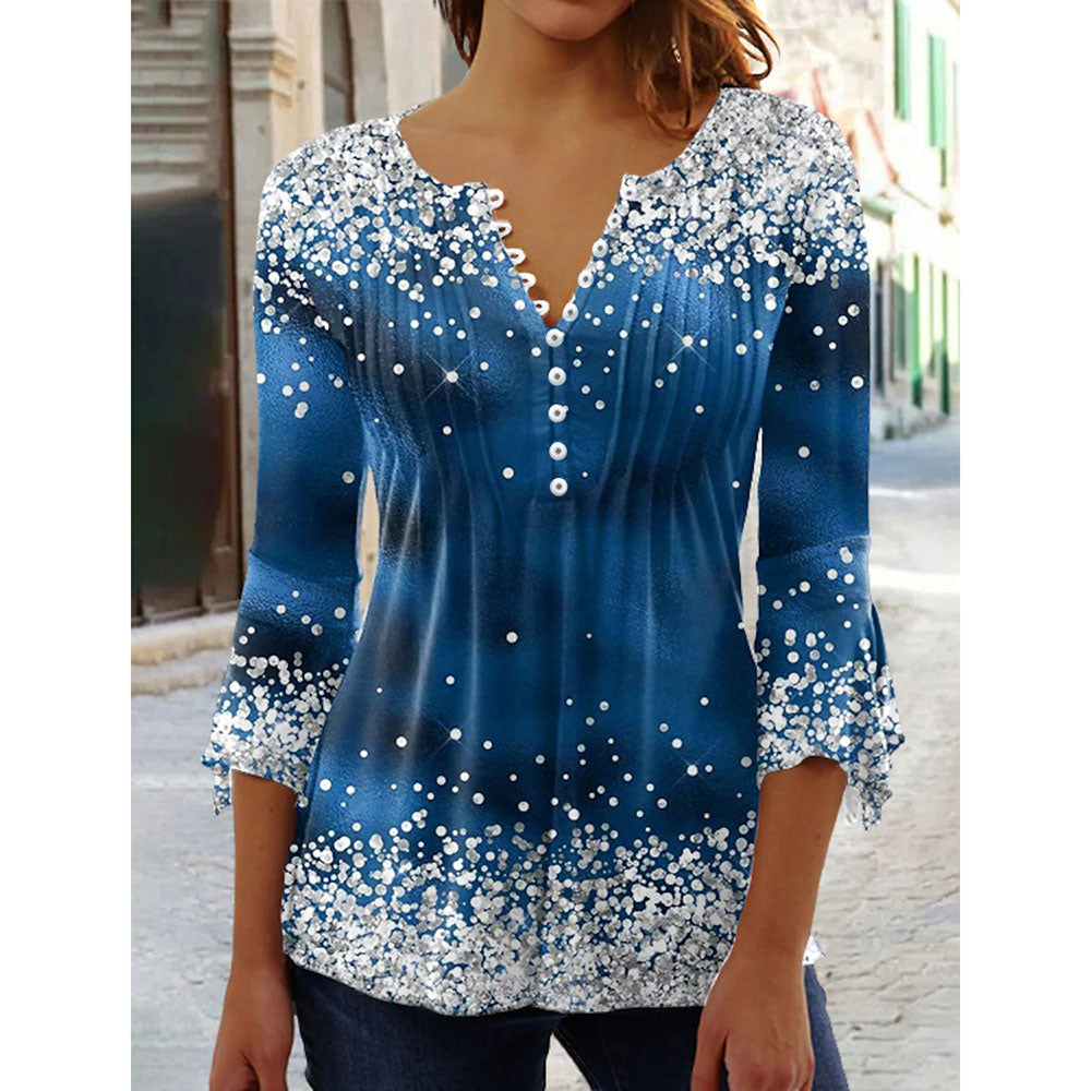 Dames T-shirt V-hals Zomerjurk Modieus - Mode Vibes