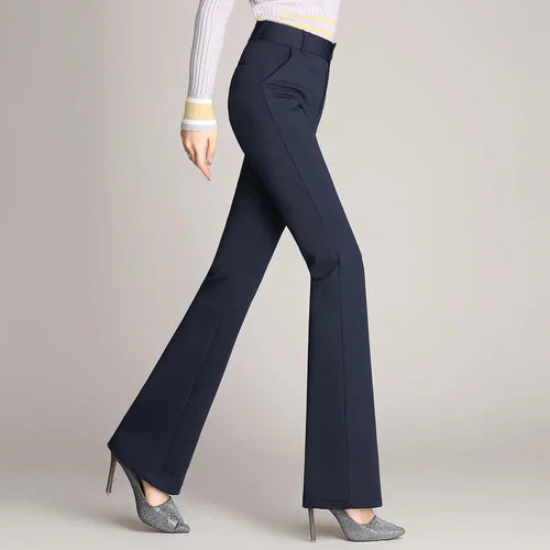 Hoge Broek Slank Uitlopende High Waist Jeans voor Vrouw