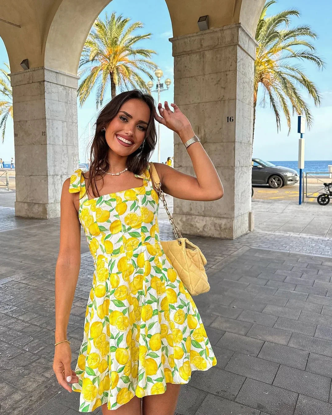 Jurk met Citroenprint Zomerse Vrouwenjurk - Mode Vibes